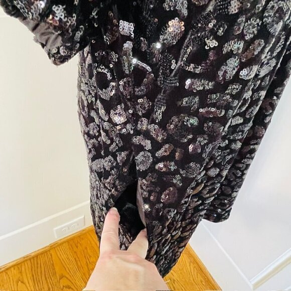 Emily McCarthy Poppy Tunic Dress Black Metallic Cheetah XS - Picture 5 of 13